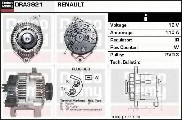 DELCO REMY DRA3921 Генератор