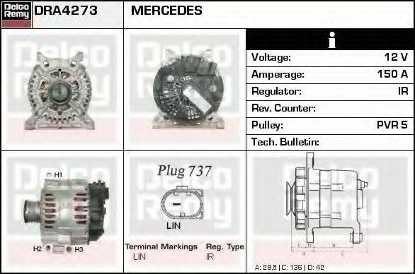 DELCO REMY DRA4273 Генератор