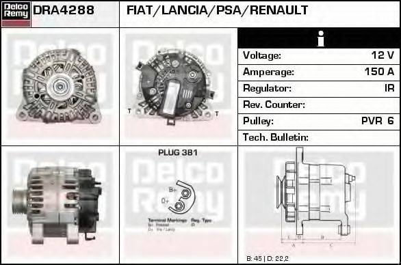 DELCO REMY DRA4288 Генератор