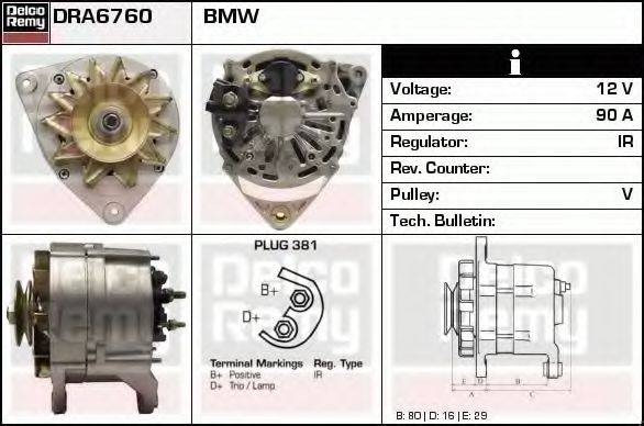 DELCO REMY DRA6760 Генератор