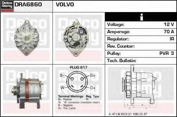 DELCO REMY DRA6860 Генератор