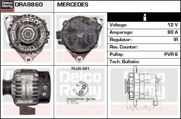 DELCO REMY DRA9860 Генератор