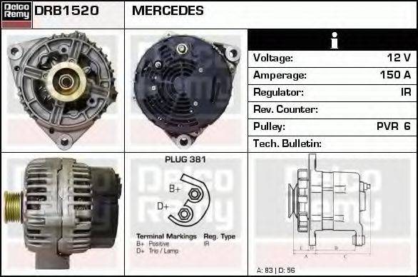 DELCO REMY DRB1520 Генератор