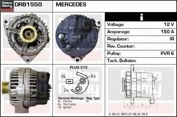 DELCO REMY DRB1550 Генератор