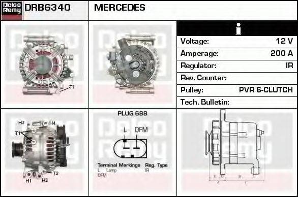 DELCO REMY DRB6340 Генератор