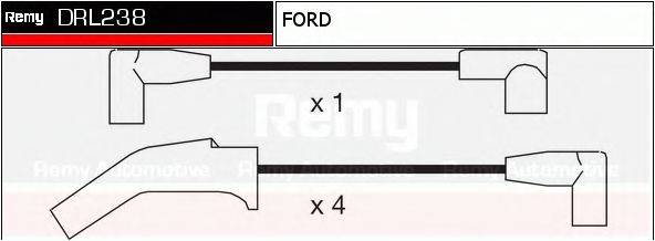 DELCO REMY DRL238 Комплект дротів запалювання