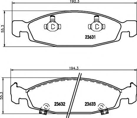 PAGID T1296 Комплект гальмівних колодок, дискове гальмо