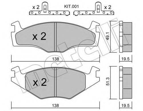 METELLI 2200451K Комплект гальмівних колодок, дискове гальмо