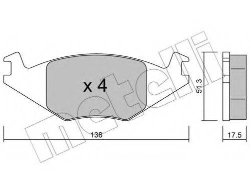 METELLI 2200470 Комплект гальмівних колодок, дискове гальмо