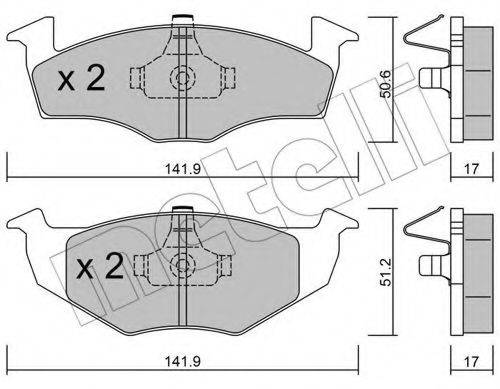 METELLI 2202060 Комплект гальмівних колодок, дискове гальмо