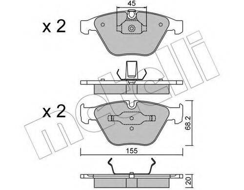 METELLI 2205584 Комплект гальмівних колодок, дискове гальмо