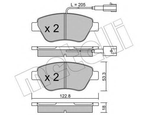 METELLI 2203213 Комплект гальмівних колодок, дискове гальмо