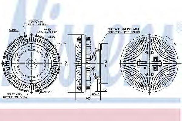 NISSENS 86040 Зчеплення, вентилятор радіатора