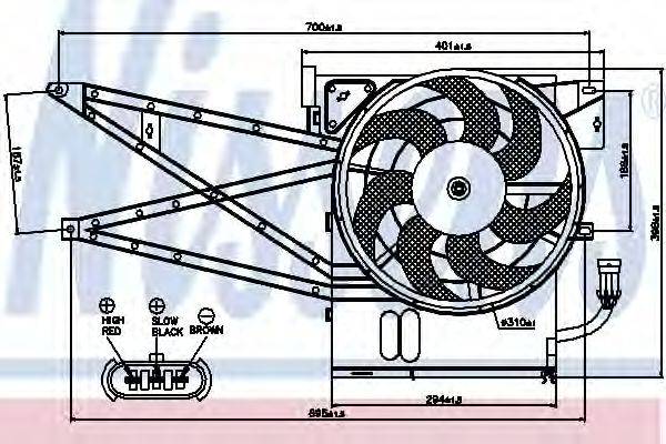 NISSENS 85017 Вентилятор, конденсатор кондиціонера