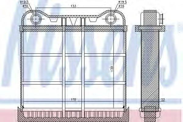 NISSENS 70225 Теплообмінник, опалення салону