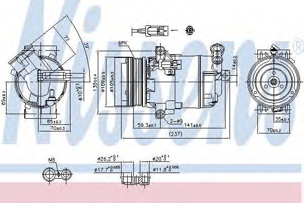 NISSENS 890006 Компресор, кондиціонер