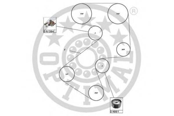 OPTIMAL SK1282 Комплект ременя ГРМ