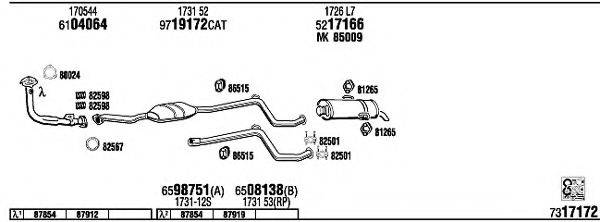 WALKER PE10625 Система випуску ОГ
