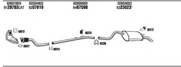 WALKER RE57078 Система випуску ОГ