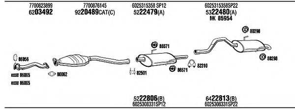 WALKER RE96028 Система випуску ОГ