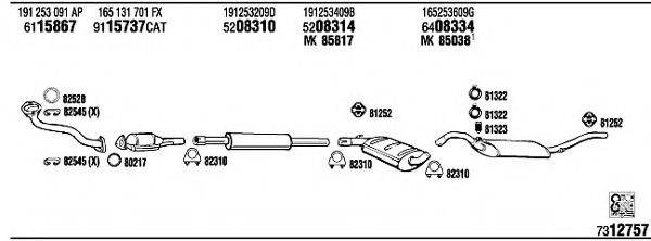 WALKER VW20475 Система випуску ОГ