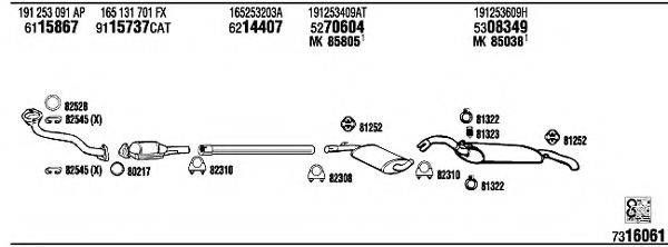 WALKER VW36013A Система випуску ОГ