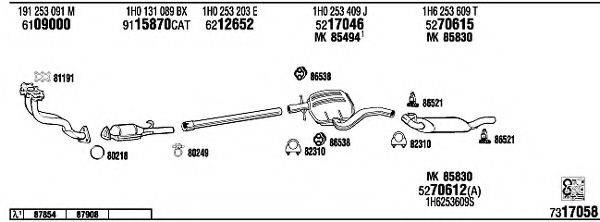 WALKER VW36119 Система випуску ОГ