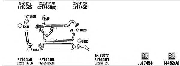 WALKER VW72216 Система випуску ОГ