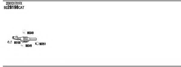 WALKER VWH08851 Система випуску ОГ