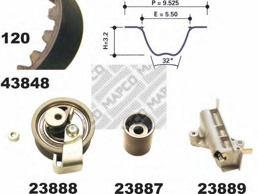 MAPCO 23848 Комплект ременя ГРМ