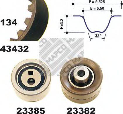 MAPCO 23432 Комплект ременя ГРМ