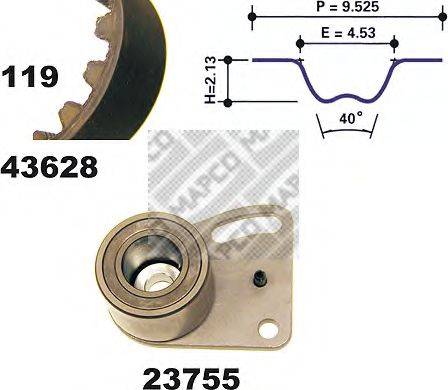 MAPCO 23628 Комплект ременя ГРМ