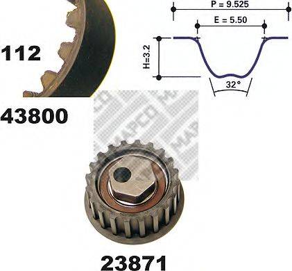 MAPCO 23800 Комплект ременя ГРМ