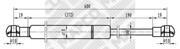 MAPCO 91611 Газова пружина, кришка багажника