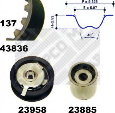 MAPCO 23836 Комплект ременя ГРМ