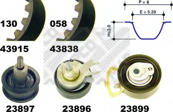 MAPCO 23841 Комплект ременя ГРМ