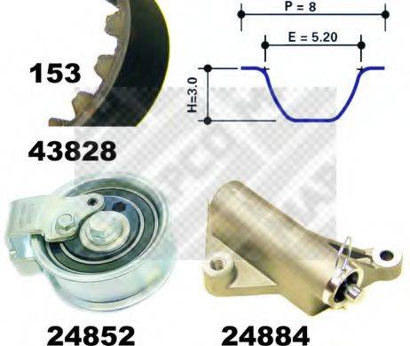 MAPCO 23908 Комплект ременя ГРМ