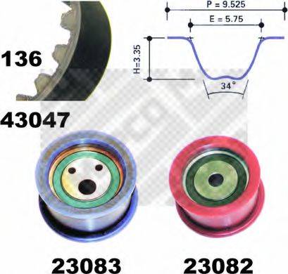 MAPCO 73080 Комплект ременя ГРМ