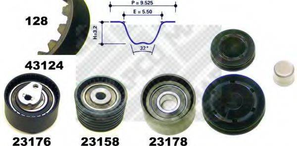 MAPCO 23124 Комплект ременя ГРМ