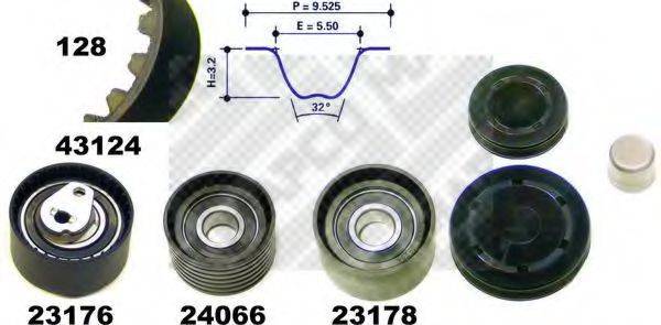 MAPCO 23125 Комплект ременя ГРМ