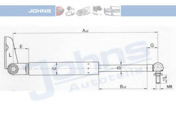 JOHNS 45159591 Газова пружина, кришка багажника