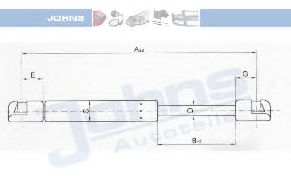 JOHNS 60079591 Газова пружина, кришка багажника