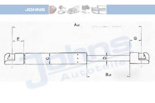 JOHNS 60199594 Газова пружина, кришка багажника