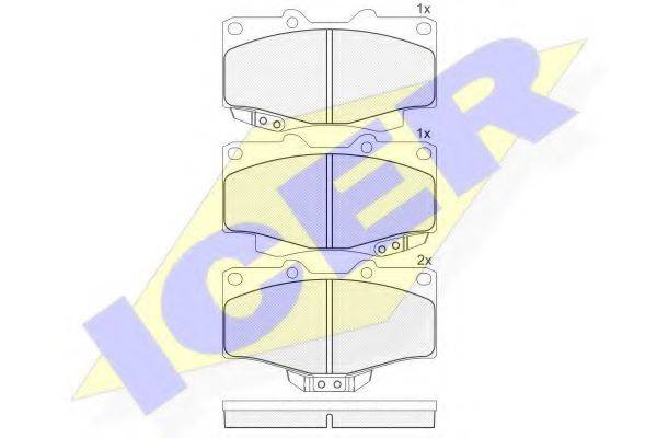 ICER 141007 Комплект гальмівних колодок, дискове гальмо