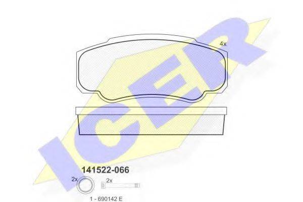 ICER 141524 Комплект гальмівних колодок, дискове гальмо