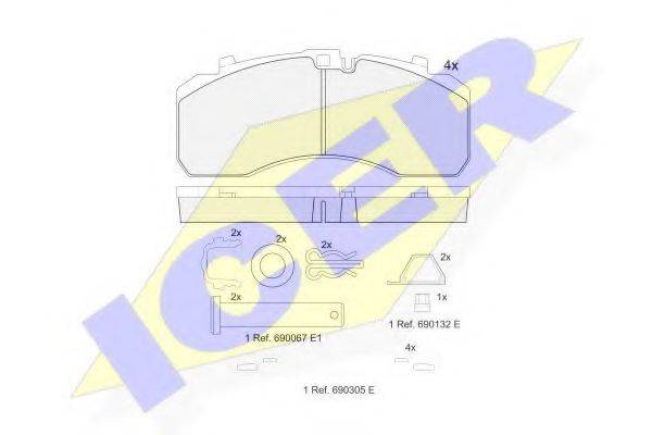 ICER 152091G Комплект гальмівних колодок, дискове гальмо