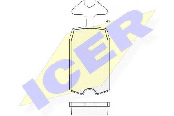 ICER 180090 Комплект гальмівних колодок, дискове гальмо