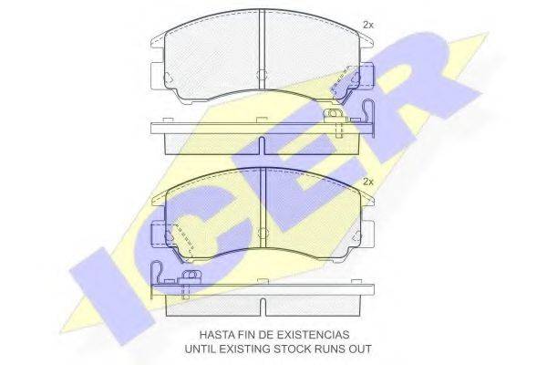 ICER 180509 Комплект гальмівних колодок, дискове гальмо