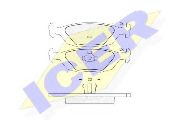 ICER 180778 Комплект гальмівних колодок, дискове гальмо