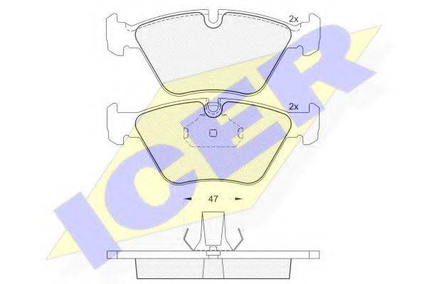 ICER 181550 Комплект гальмівних колодок, дискове гальмо